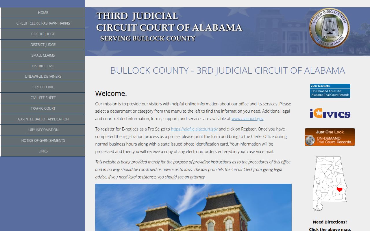 Bullock County online records portal