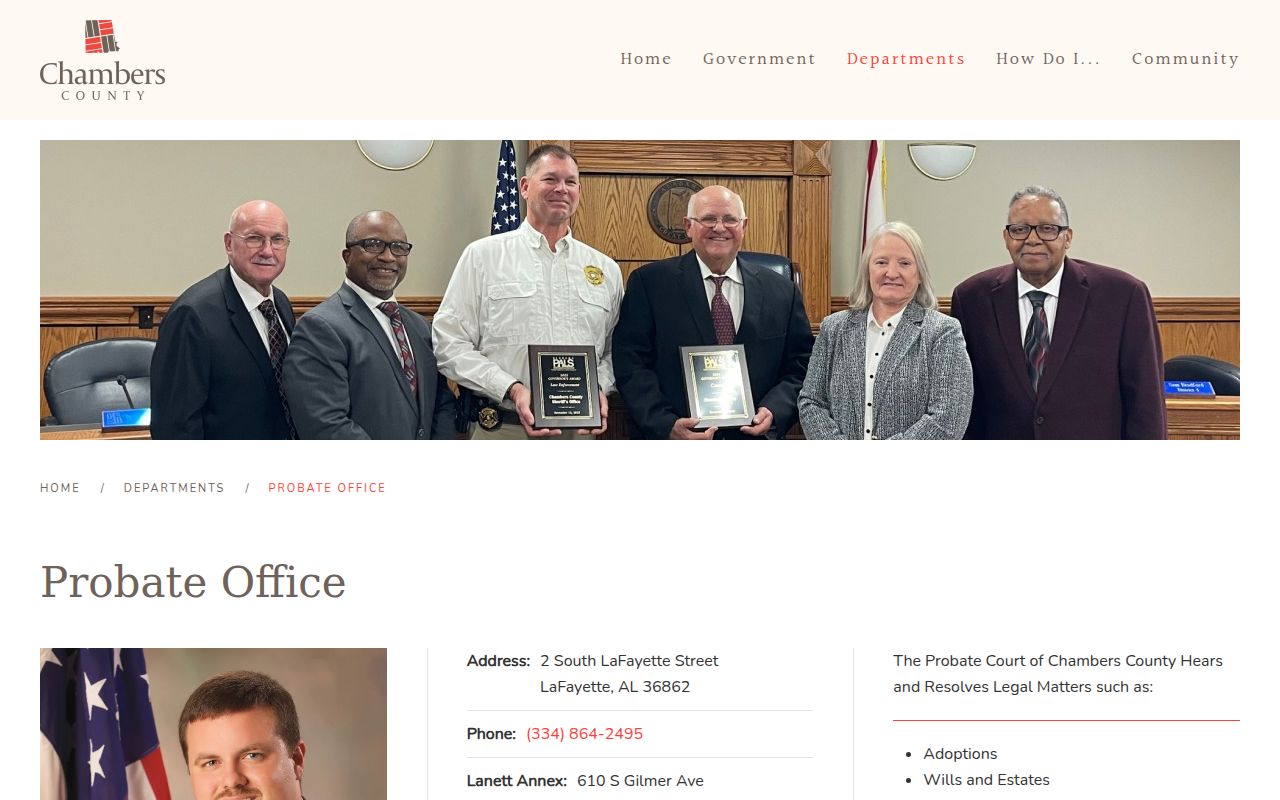 Chambers County Probate Court office