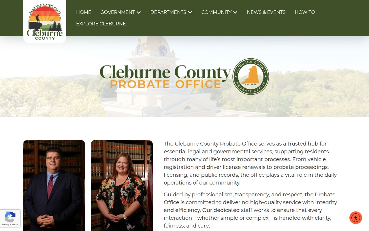 Cleburne County Probate Court office