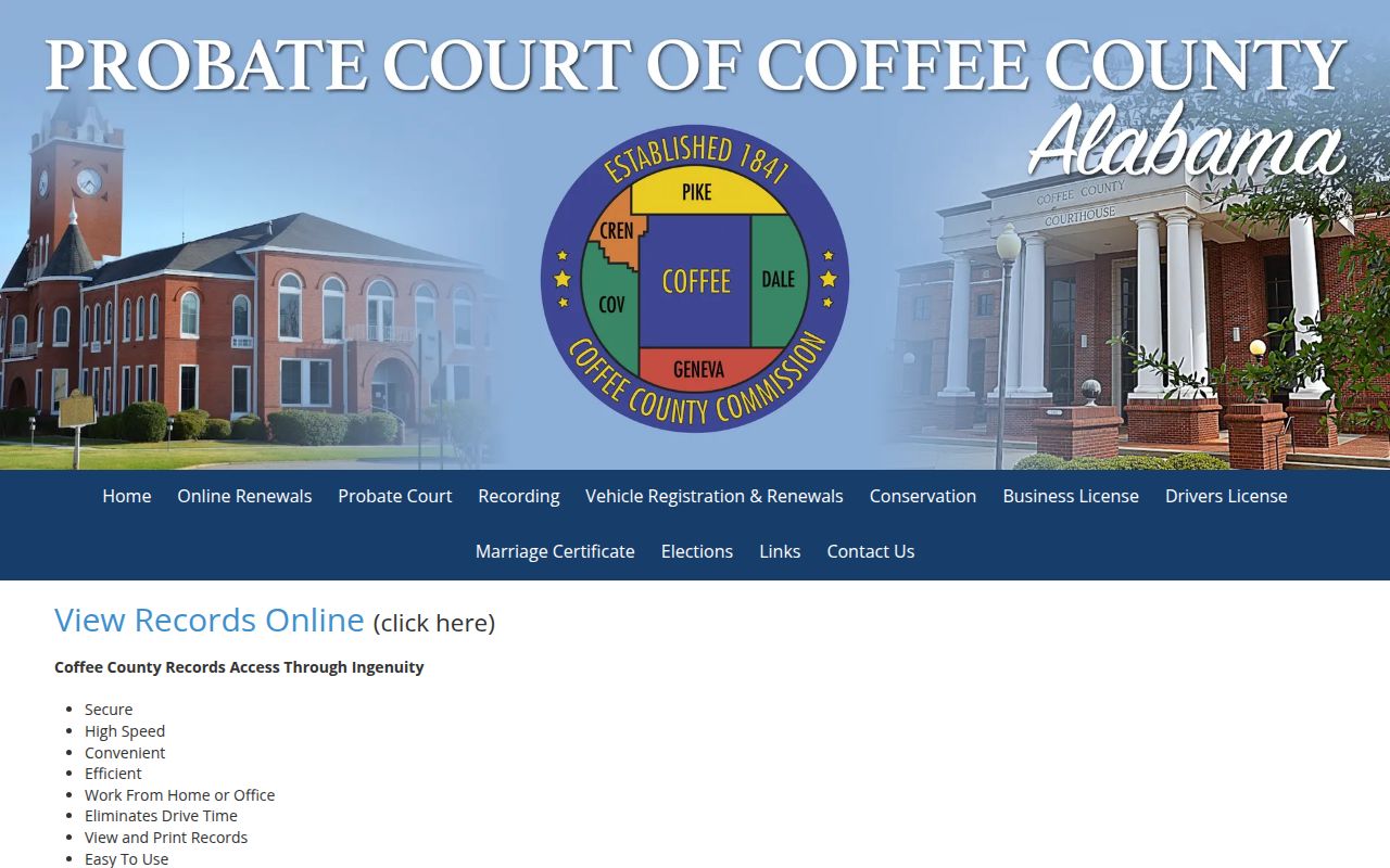 Coffee County online records portal