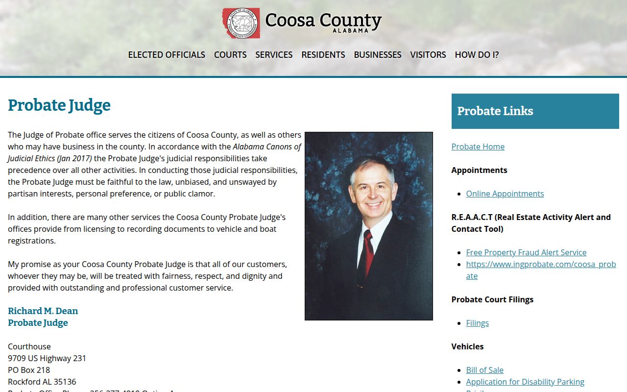 Coosa County Probate Court office