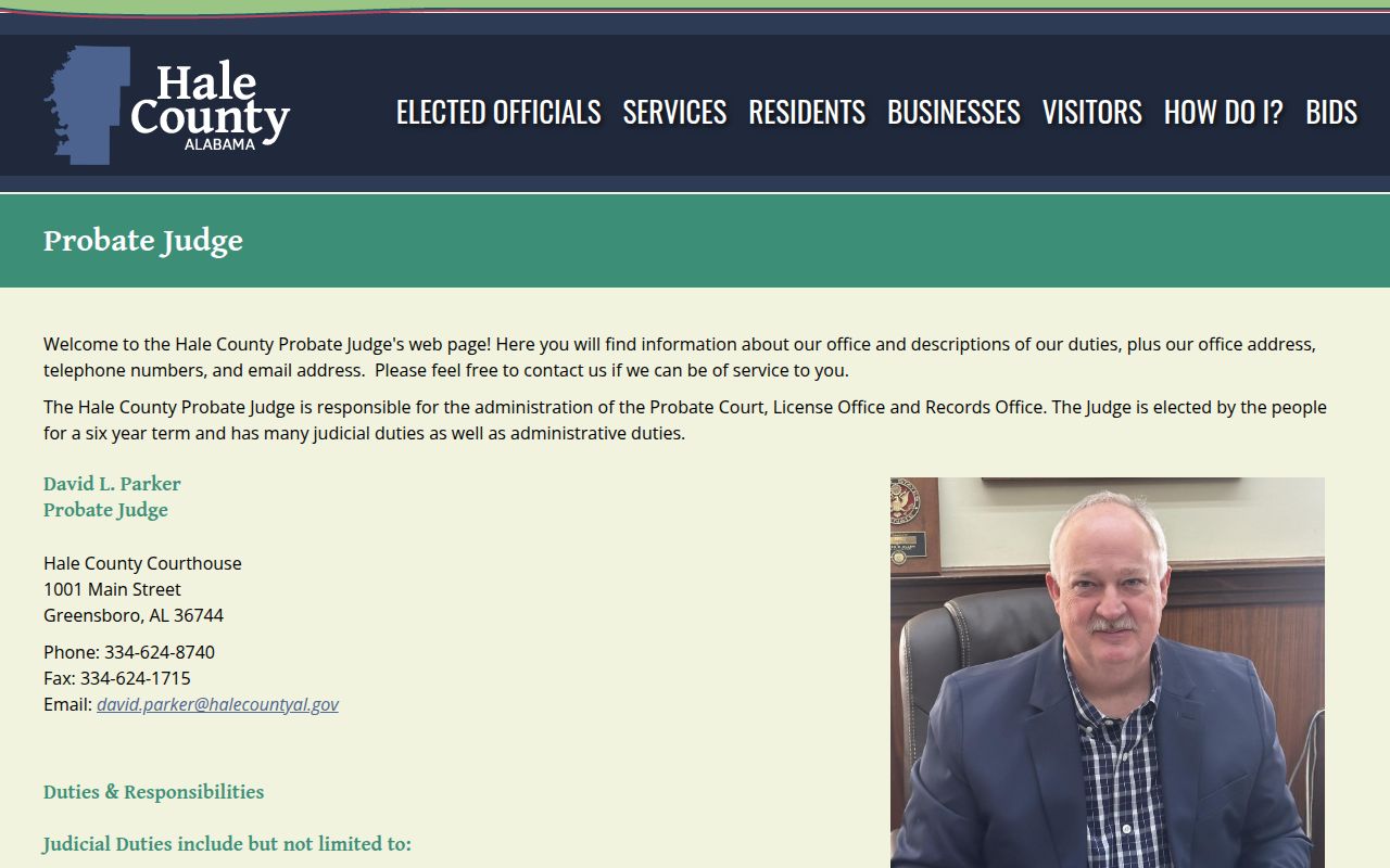 Hale County Probate Court office