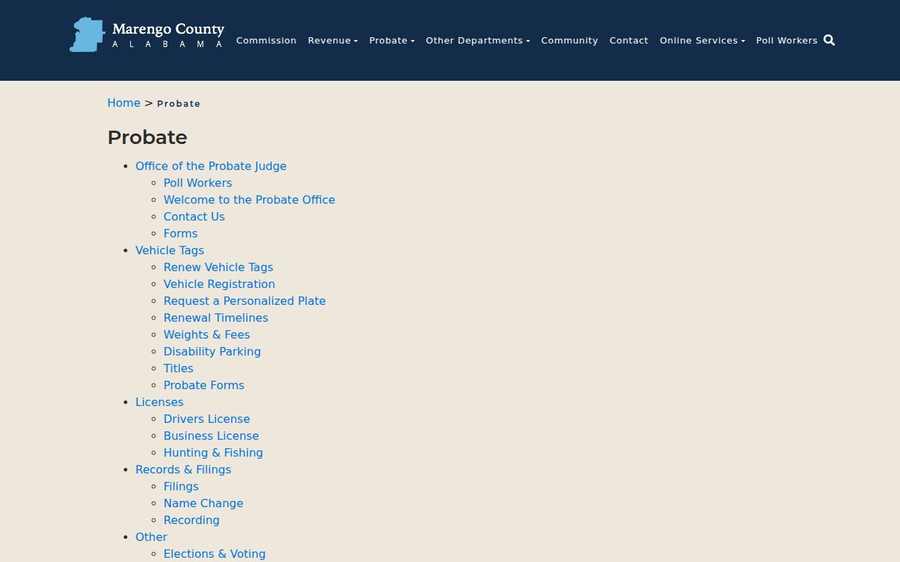 Marengo County Probate Court office