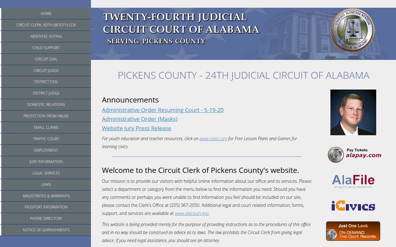 Pickens County online records portal