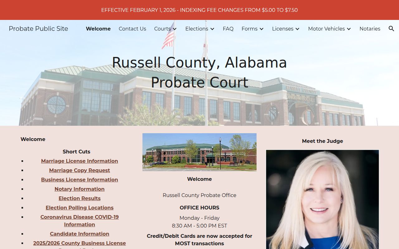 Russell County Probate Court office