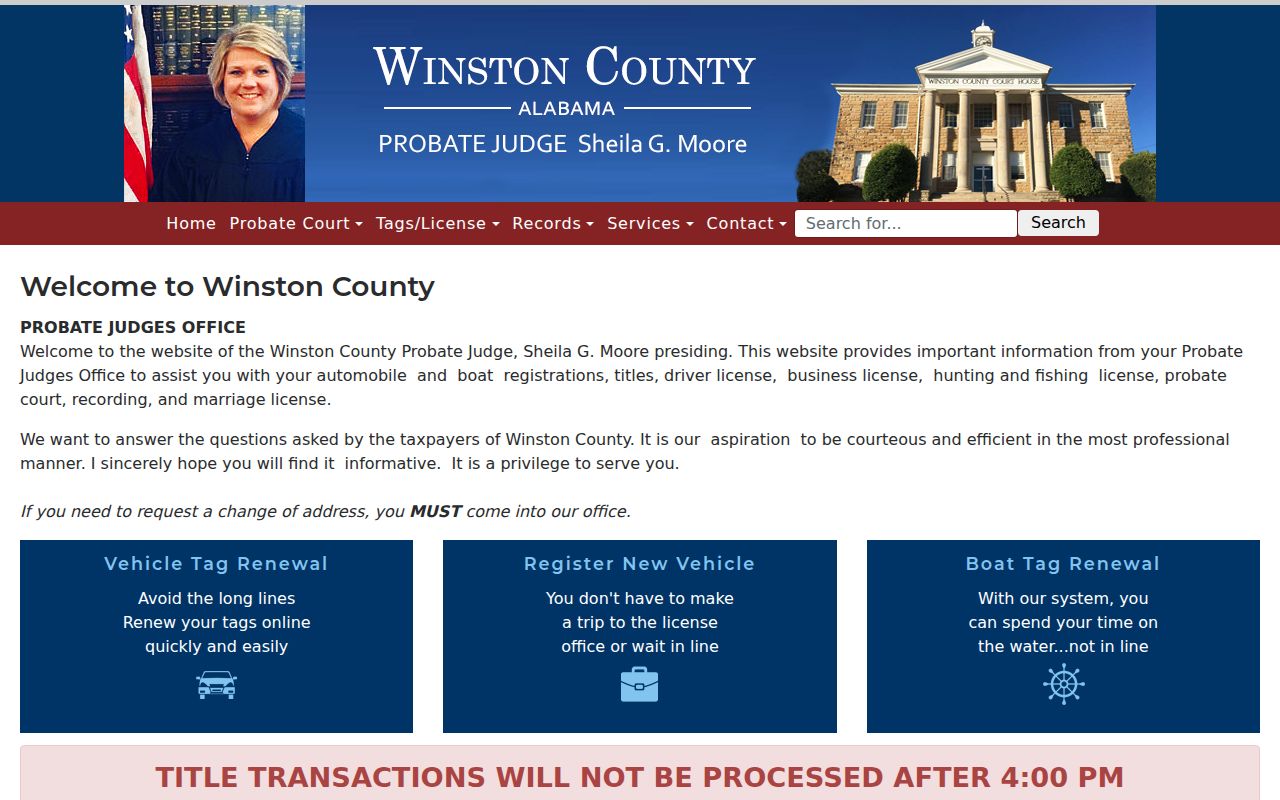 Winston County online records portal